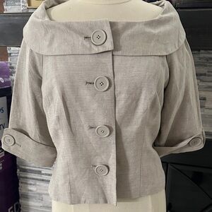 Carole Little Linen Jacket in Beige